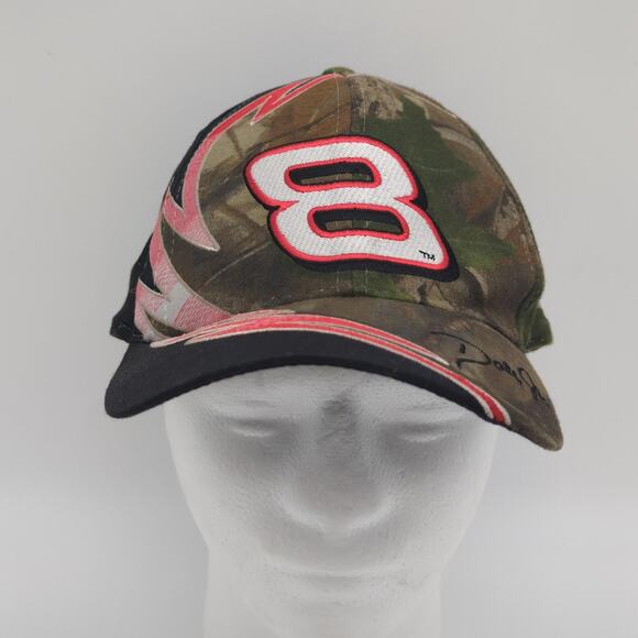 Dale Earnhardt Jr Hat Cap Strap Back Mens Camo Black NASCAR Racing Embroidered 8 - Picture 1 of 11